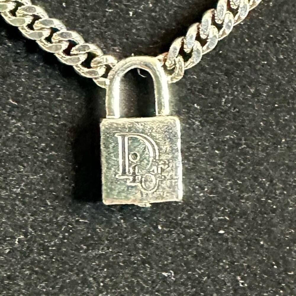 Dior logo padlock choker necklace EUC - Picture 2 of 5